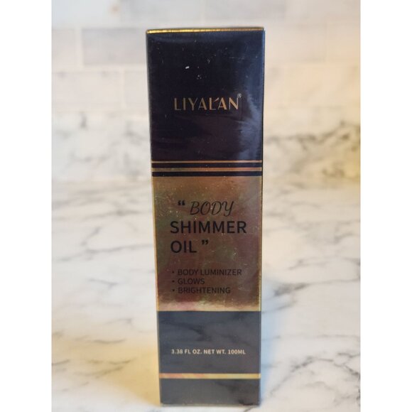 Liyalan Body Shimmer Oil 100ml - Body Luminizer Glows Brightening 03 Bronze Gold - Picture 1 of 5